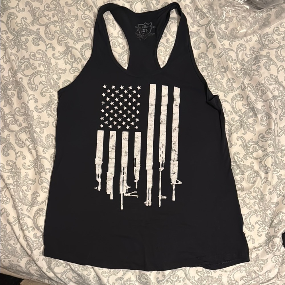 Shield Republic Racerback Tank American Flag Guns
